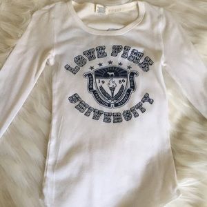 Victoria’s Secret PINK White long sleeve top! ❤️